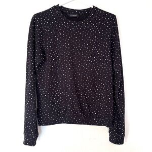 Eleven Paris Black and White Star Print Sweatshirt